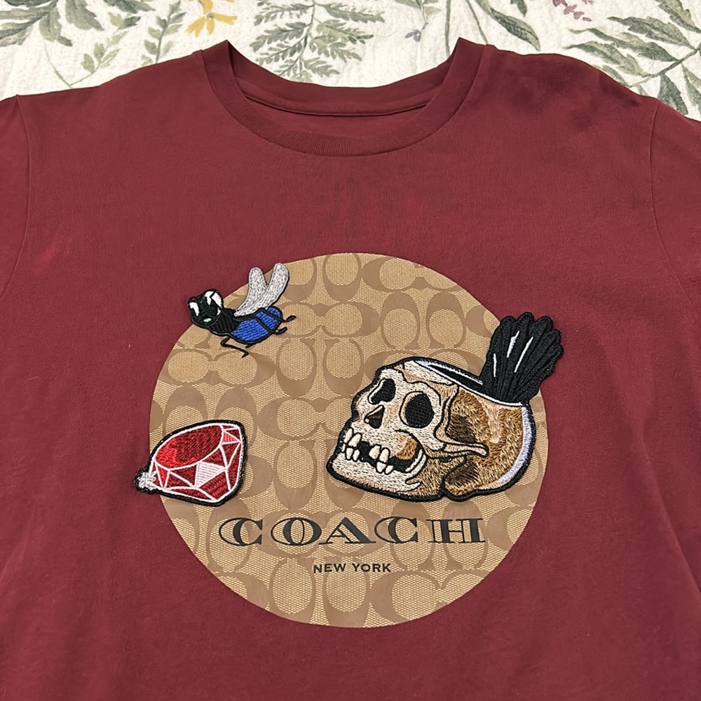 🗽🗽COACH NY x DISNEY 🏰 Collab UNISEX Maroon XS T-Shirt